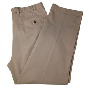 Brooks Brothers Advantage Chino Elliot Pants Mens 37 x 30(29) Beige Pleated Cuff